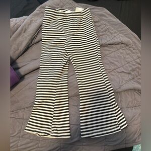 H&M Black and White Striped Flared Pants